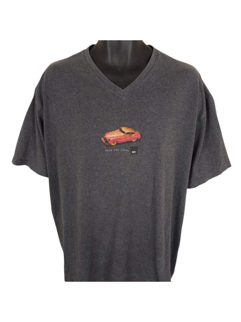 Vintage Mossimo T Shirt Mens Size XL Gray 90s Need For Speed V Neck Made In USA - Picture 2 of 7